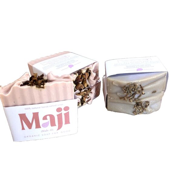 MAJI SOAP Handmade Soap Bars Natural Organic Hand Crafted 4 oz  Gift Set-5pc Set - Picture 1 of 10